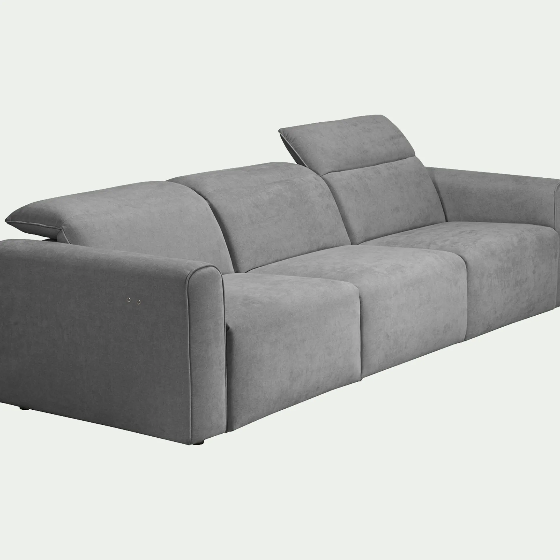 Canapé 5 places relax gauche en tissu - gris moyen