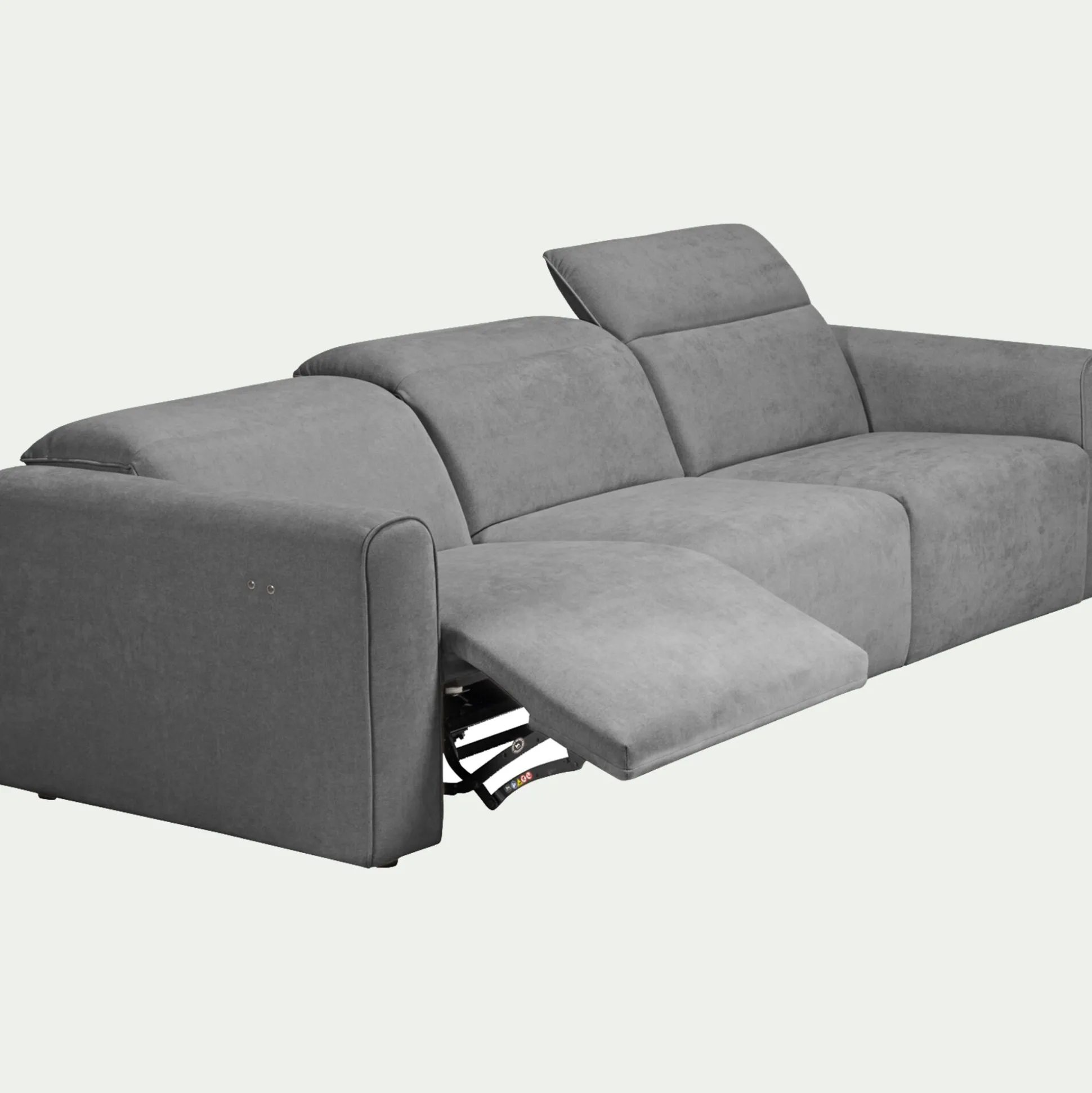 Canapé 5 places relax gauche en tissu - gris moyen