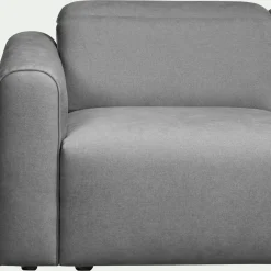 Canapé 5 places relax gauche en tissu - gris moyen