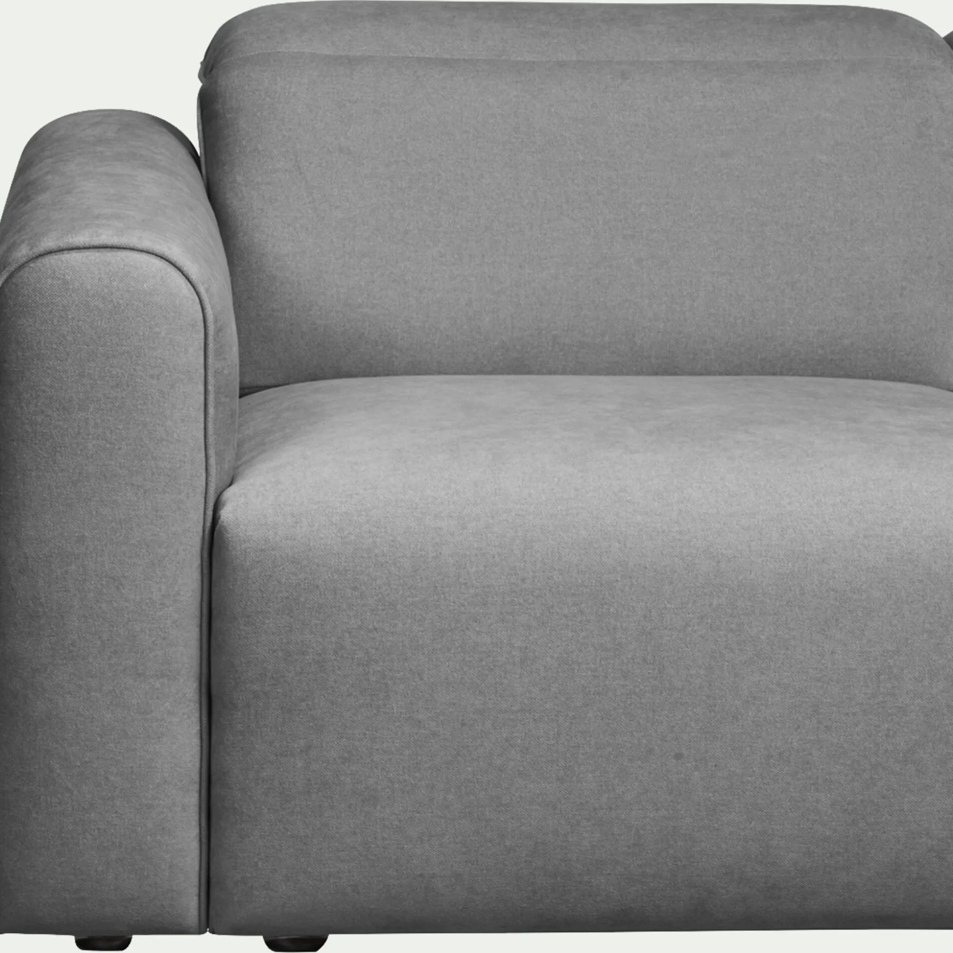 Canapé 5 places relax gauche en tissu - gris moyen