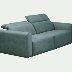 Canapé 3 places relax gauche en tissu - bleu niolon