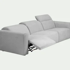 Canapé 5 places relax gauche en tissu - gris borie