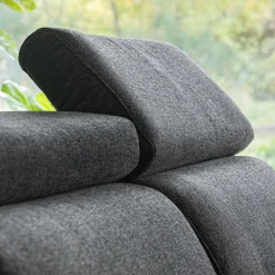 Canapé avec angle réversible convertible en tissus pop avec accoudoirs 20cm - gris anthracite