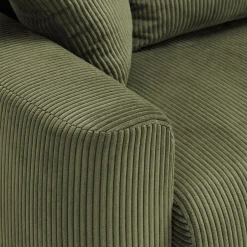 Canapé convertible à angle réversible en velours côtelé - vert cèdre