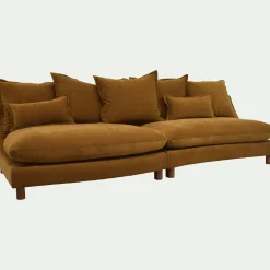 Canapé convertible 5 places en tissu nantes - bronze