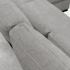 Canapé d'angle chaise longue gauche fixe en tissu Genesis - gris