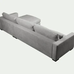 Canapé d'angle chaise longue droite fixe en tissu Bloq - gris