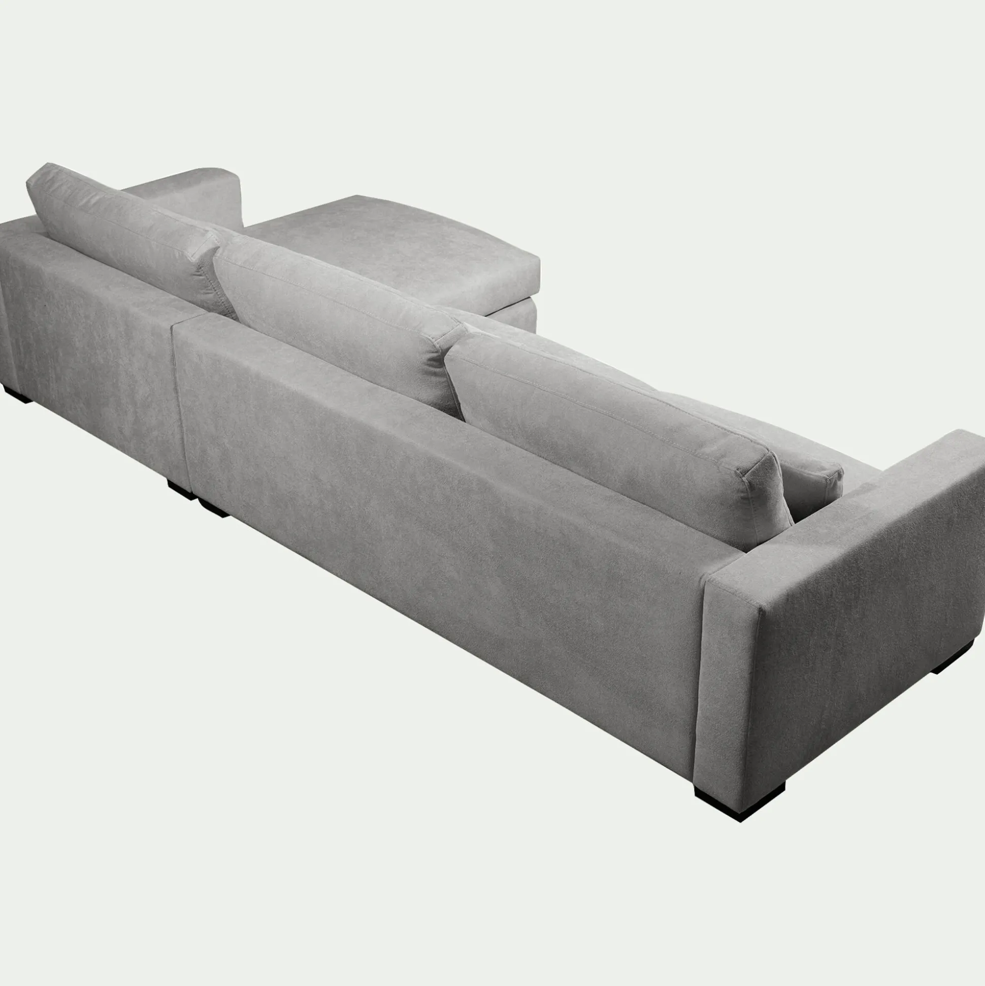 Canapé d'angle chaise longue droite fixe en tissu Bloq - gris
