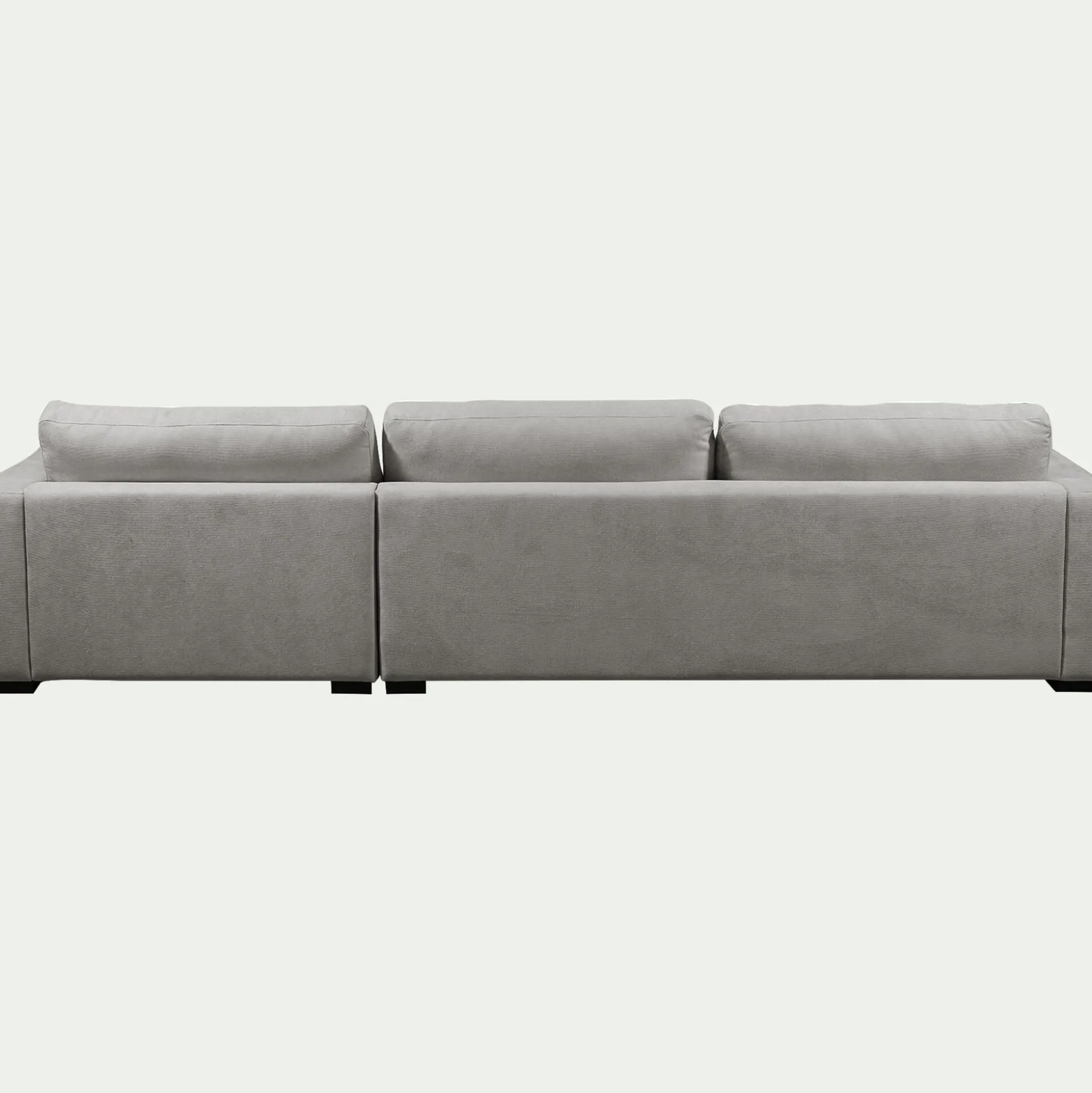 Canapé d'angle chaise longue droite fixe en tissu Bloq - gris