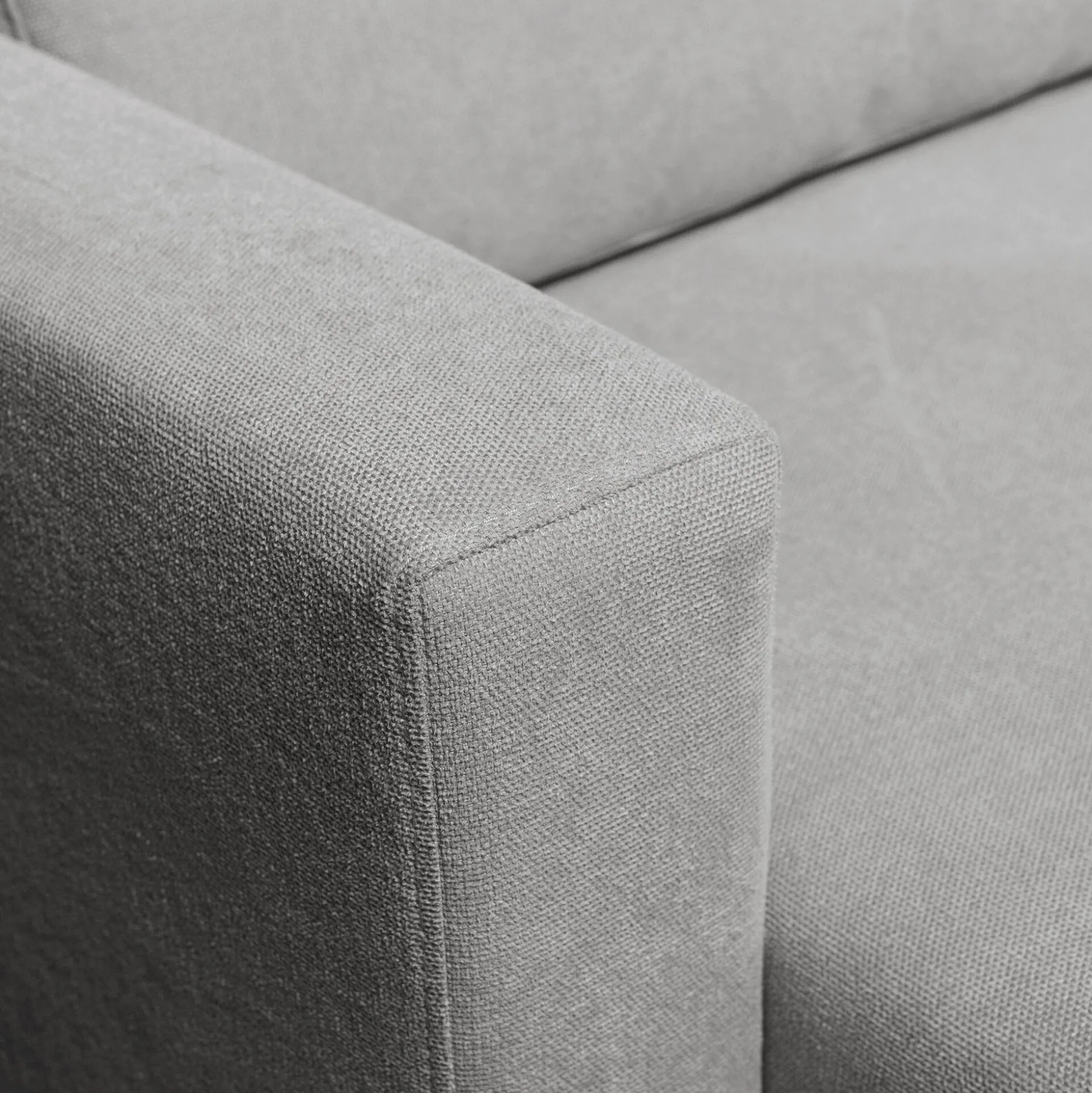 Canapé d'angle chaise longue droite fixe en tissu Bloq - gris