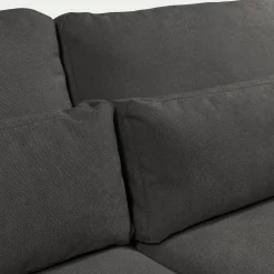 Canapé d'angle chaise longue droite fixe en tissu Bloq - gris anthracite