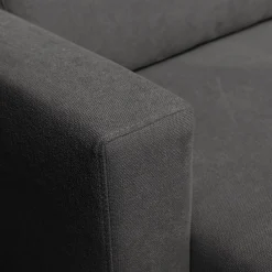 Canapé d'angle chaise longue droite fixe en tissu Bloq - gris anthracite