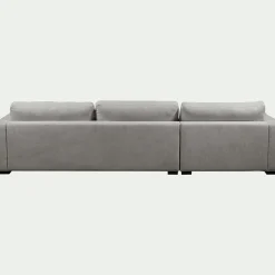 Canapé d'angle chaise longue gauche fixe en tissu Bloq - gris