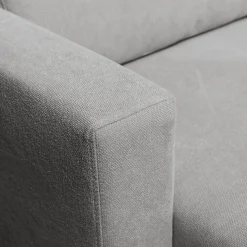 Canapé d'angle chaise longue gauche fixe en tissu Bloq - gris