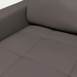 Canapé d'angle convertible en cuir avec accoudoirs 15cm - taupe