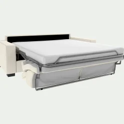 Canapé d'angle convertible en cuir avec accoudoirs 20cm - blanc