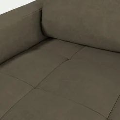 Canapé d'angle convertible en velours avec accoudoirs 15cm - taupe