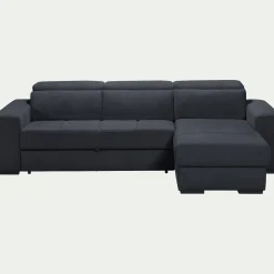 Canapé d'angle convertible en tissu - bleu calabrun