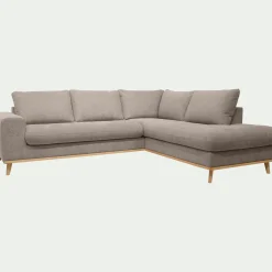 Canapé d'angle droit convertible en tissu Storm - taupe