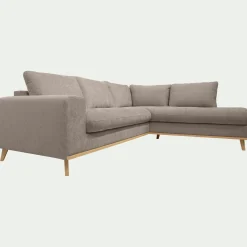 Canapé d'angle droit convertible en tissu Storm - taupe