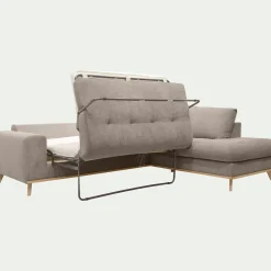 Canapé d'angle droit convertible en tissu Storm - taupe