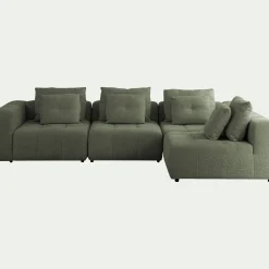 Canapé d'angle droit en tissu Benjo - vert cèdre