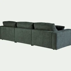 Canapé d'angle droit fixe en chenille - bleu calaluna