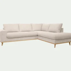 Canapé d'angle droit fixe en tissu Storm - beige roucas