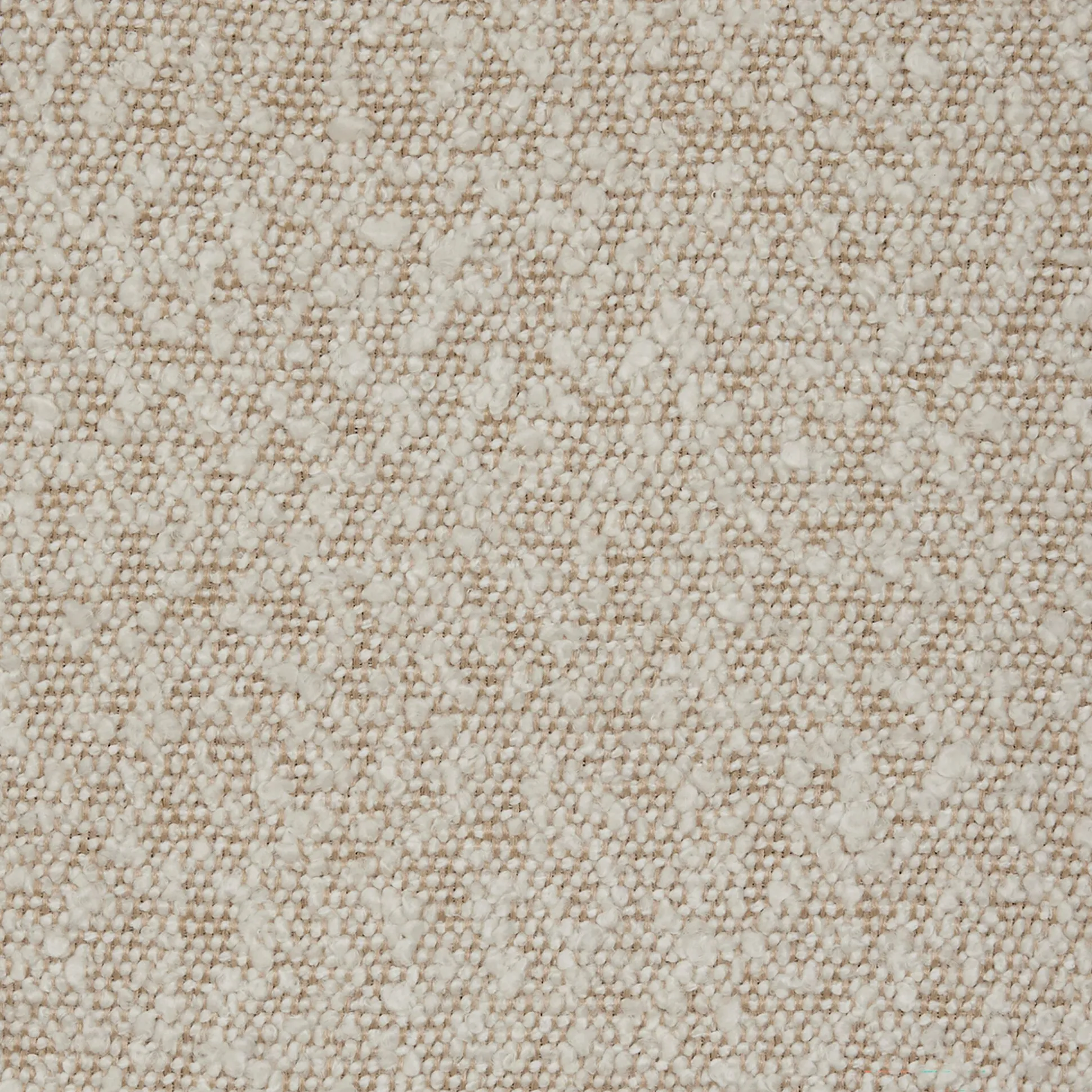 Canapé d'angle droit fixe en tissu bouclette - blanc écru