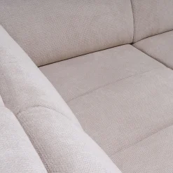 Canapé d'angle gauche convertible avec coffre en tissu doux - beige