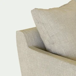 Canapé d'angle gauche convertible en tissu mixte - beige alpilles