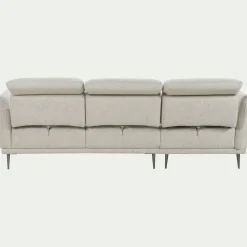 Canapé d'angle gauche en tissu avec fonction avance-recul - beige roucas
