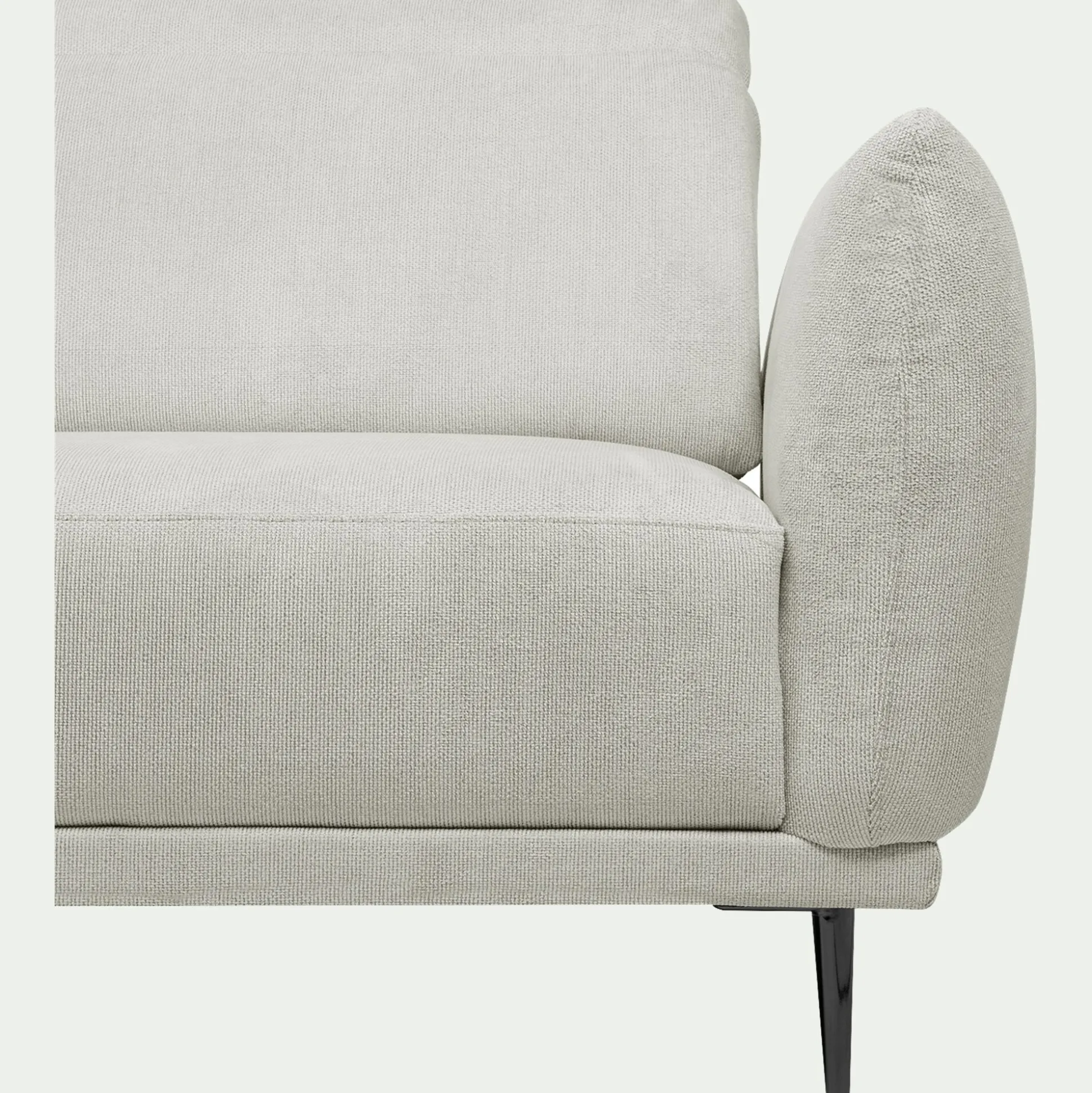 Canapé d'angle gauche fixe en tissu memphis avec fonction avance-recul - beige roucas