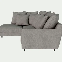 Canapé d'angle gauche fixe en tissu monclar - taupe
