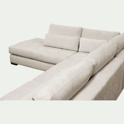 Canapé d'angle gauche fixe en tissu Genesis - beige