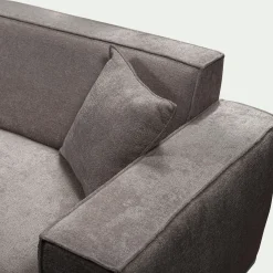 Canapé d'angle gauche fixe en tissu genesis - gris borie