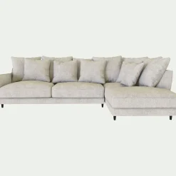 Canapé d'angle gauche fixe en tissu monclar - beige roucas