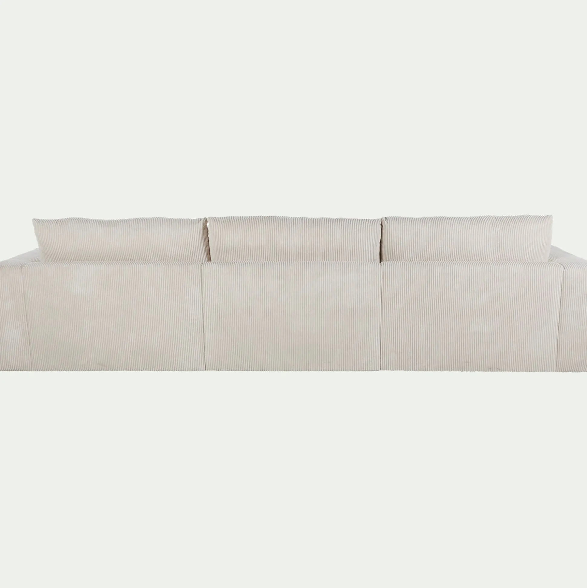 Canapé d'angle gauche fixe en velours côtelé - beige roucas