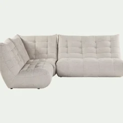 Canapé d'angle modulable 4 places en tissu chenille - beige roucas