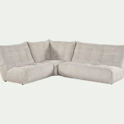 Canapé d'angle modulable 4 places en tissu chenille - beige roucas