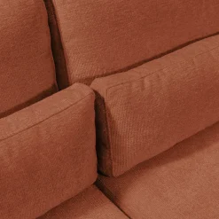 Canapé d'angle méridienne droite fixe en tissu Genesis - brun rustrel