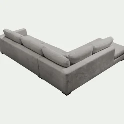 Canapé d'angle méridienne gauche fixe en tissu Genesis - gris