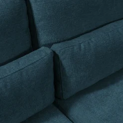 Canapé d'angle méridienne gauche fixe en tissu Genesis - bleu