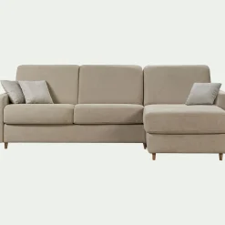 Canapé d'angle réversible convertible en tissu Sogno matelas densité 35kg/m3 - beige roucas