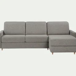 Canapé d'angle réversible convertible en tissu matelas densité 35kg/m3 - gris