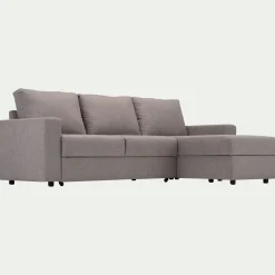 Canapé d'angle réversible convertible en tissu - gris borie