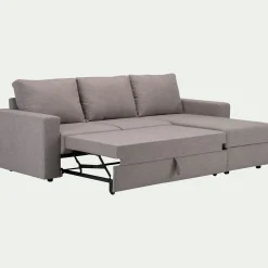 Canapé d'angle réversible convertible en tissu - gris borie