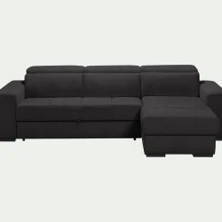 Canapé d'angle réversible convertible en tissu - gris ardoise