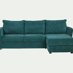 Canapé d'angle réversible convertible en tissu avec matelas densité 25kg/m3 - gris restanque