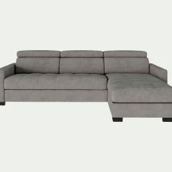 Canapé d'angle réversible convertible matelas Bultex en tissu monclar avec accoudoirs 15cm - taupe